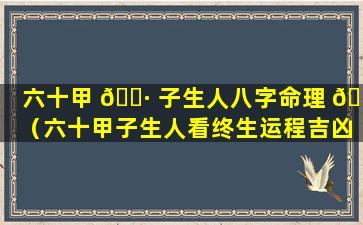 六十甲 🌷 子生人八字命理 🐎 （六十甲子生人看终生运程吉凶）